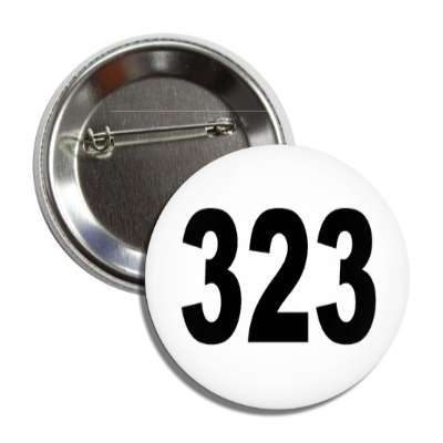 number 323 white black button