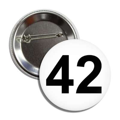 number 42 white black button