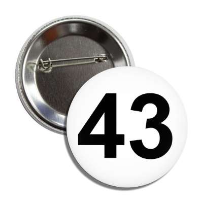number 43 white black button