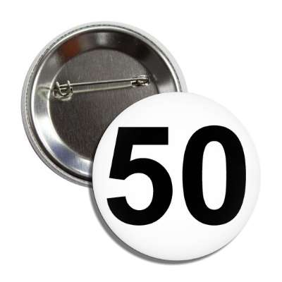 number 50 white black button