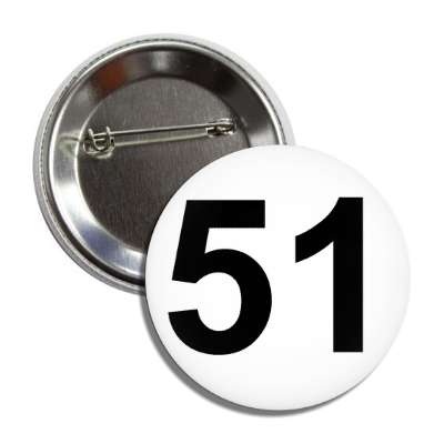 number 51 white black button