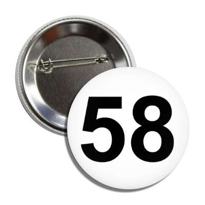 number 58 white black button