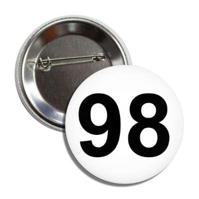 number 98 white black button