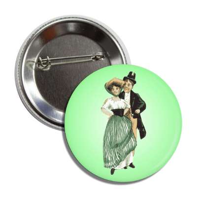old time st patricks day couple vintage green button