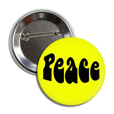 peace yellow hippy button