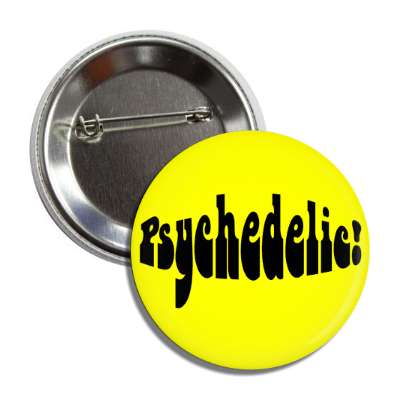 psychedelic hippy yellow button