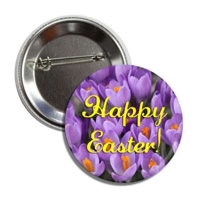 purple easter flowers  button