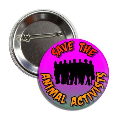 save the animal activists group people silhouette button