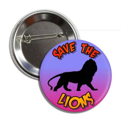 save the lions silhouette button