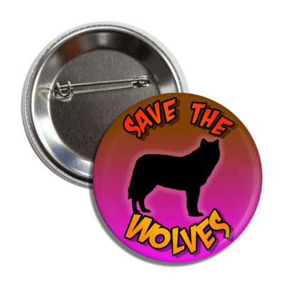 save the wolves silhouette button