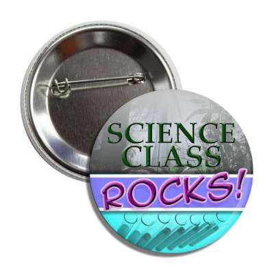 science class rocks beakers button