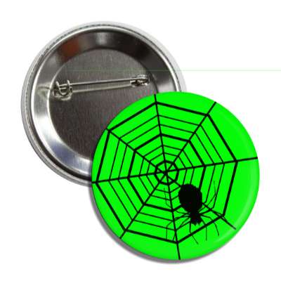 spiders web green silhouette button