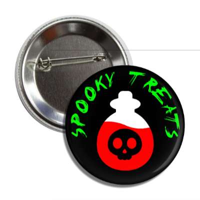 spooky treats red skull potion button