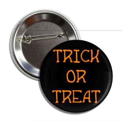 trick or treat black orange button