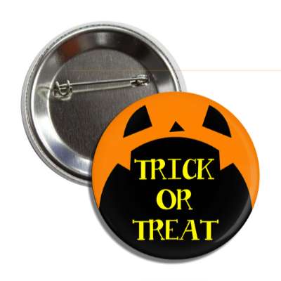 trick or treat pumpkin orange open mouth button