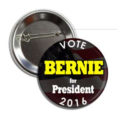 vote bernie 2016 dark american flag button