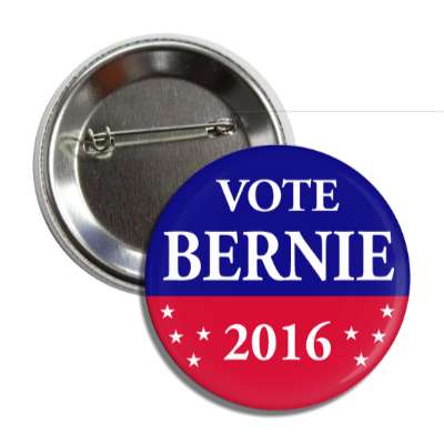 vote bernie 2016 half blue red button