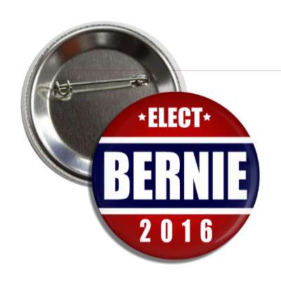 vote bernie 2016 middle dark blue red top bottom button