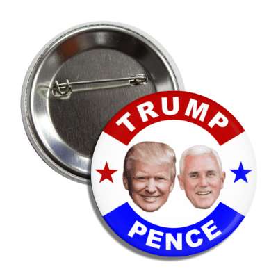 vote donald trump michael pence 2020 faces red white blue button