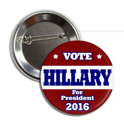 vote hillary 2016 dark blue dark red button