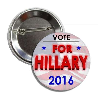 vote hillary 2016 light flag red button