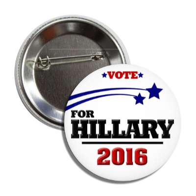 vote hillary 2016 stars white button