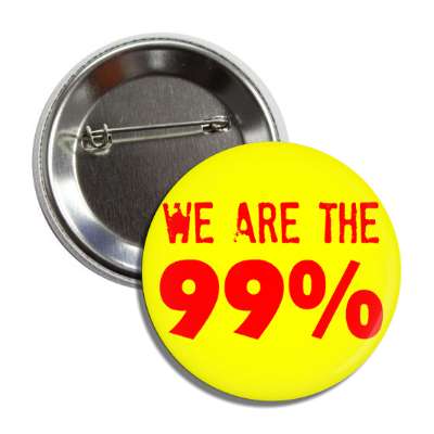 we are the 99 percent stamp red yellow button