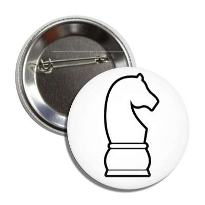 white knight chess piece button