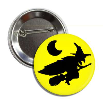 witch moon silhouette yellow button