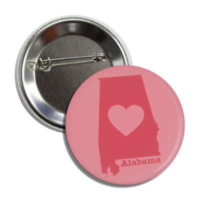 alabama state heart silhouette button