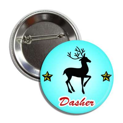 dasher santas reindeer stars button