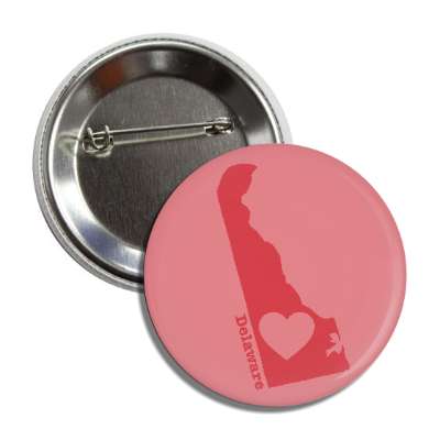 delaware state heart silhouette button