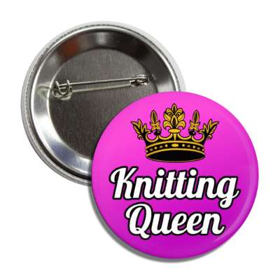 knitting queen crown button