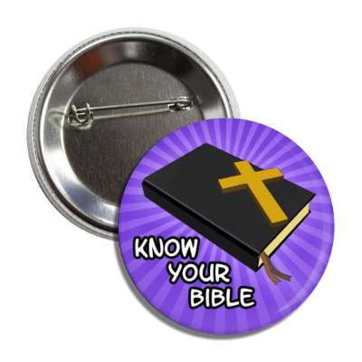 know your bible jesus cross book purple rays button