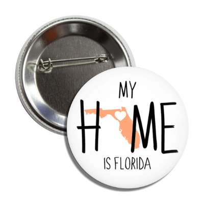 my home is florida state shape heart love button