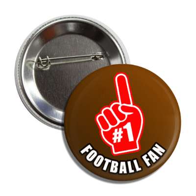 number one index pointing hand football fan button