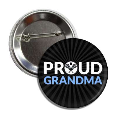 proud lacrosse grandma crossed sticks ball button