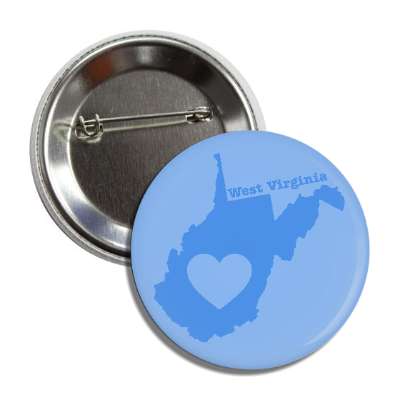 west virginia state heart silhouette button