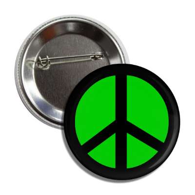 peace sign black green button