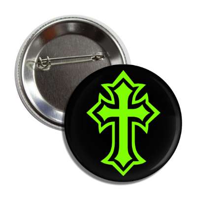 simple cross outline green black button