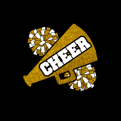 Cheer Bullhorn Pom Poms Cheerleader Megaphone Black Button