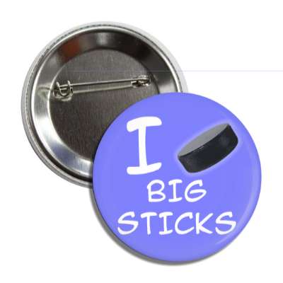 Hockey stick puck' Small Buttons