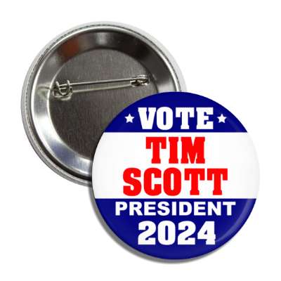 Classic Vote Tim Scott President 2024 Politics Button | Wacky Buttons