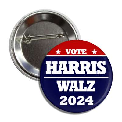 Bold Red White Blue Vote Harris Walz 2024 President Vp Button | Wacky ...